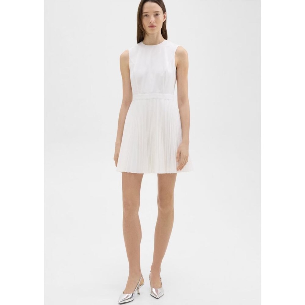 THEORY 10 brand new with tags White poplin pleated Sleeveless Dress